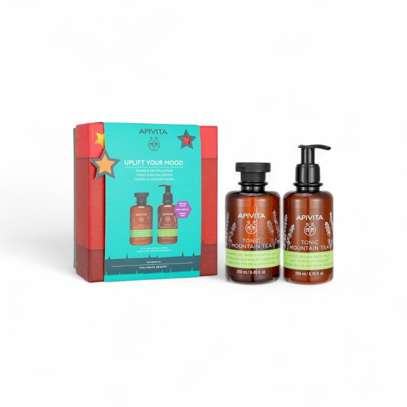 Apivita Uplift Your Mood Toning&Revitalization Set: Tonic Mountain Tea Shower