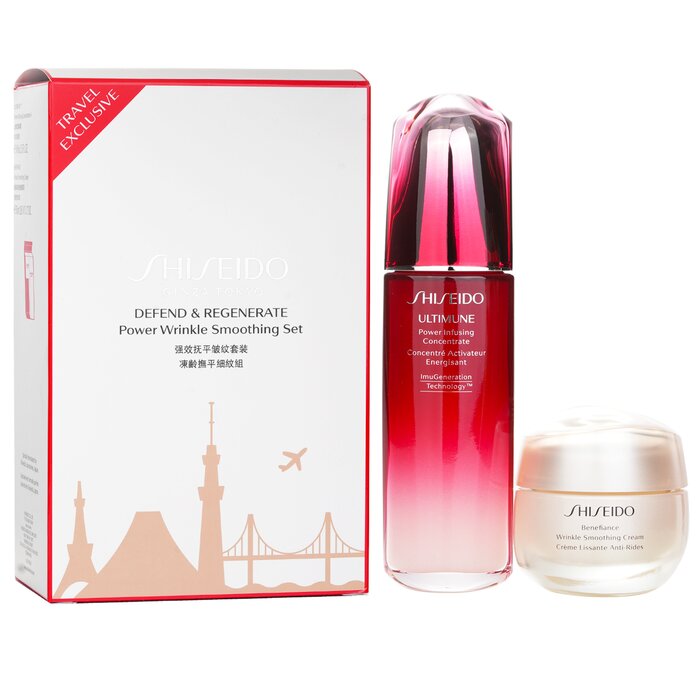 Shiseido
Defend & Regenerate Power Wrinkle Smoothing Set: Ultimune Power Infusing Concentrate N 100Ml + Benefiance Wrinkle Smoothing Cream 50Ml