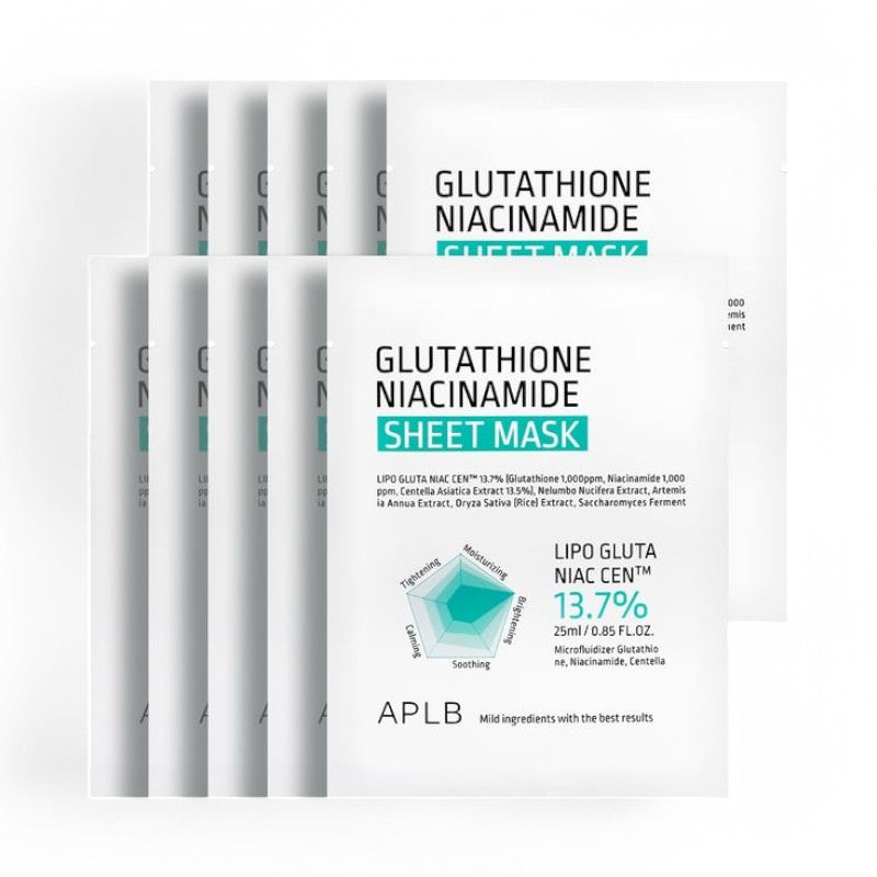 APLB Glutathione Niacinamide Sheet Mask Set 25ml x 10 Sheets