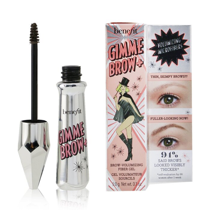 Benefit Gimme Brow+ Volumizing Fiber Gel - #4 (Warm Deep Brown) EC12/ 095367 3g/0.1oz