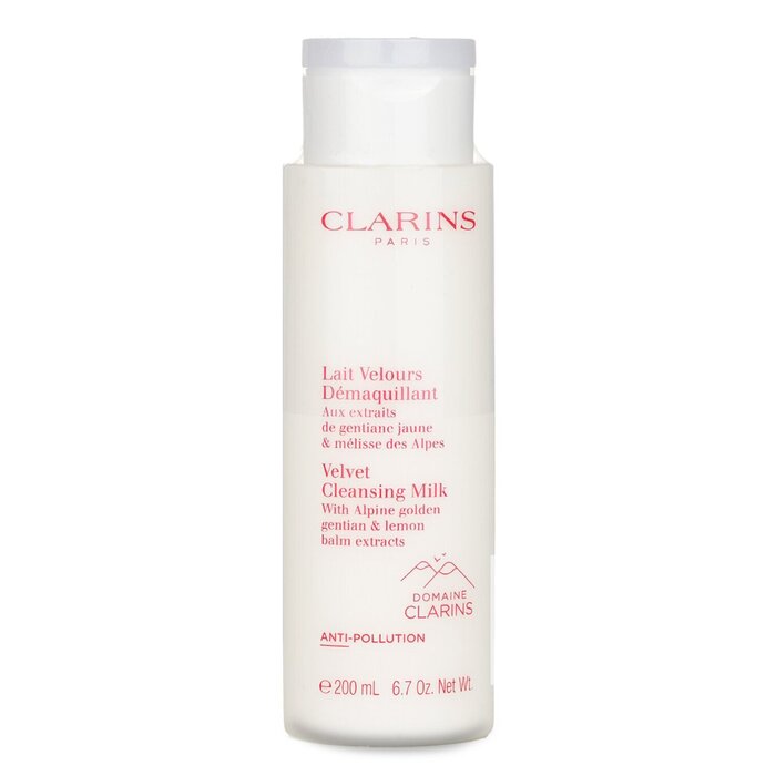 Clarins Velvet Cleansing Milk with Alpine Golden Gentian & Lemon Balm Extracts 200ml/6.7oz (Parallel Import)