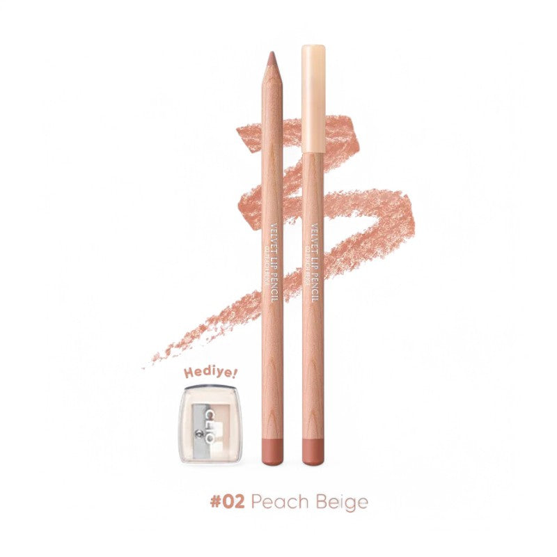 CLIO Velvet Lip Pencil Set - 4 Colors #02 Peach Beige