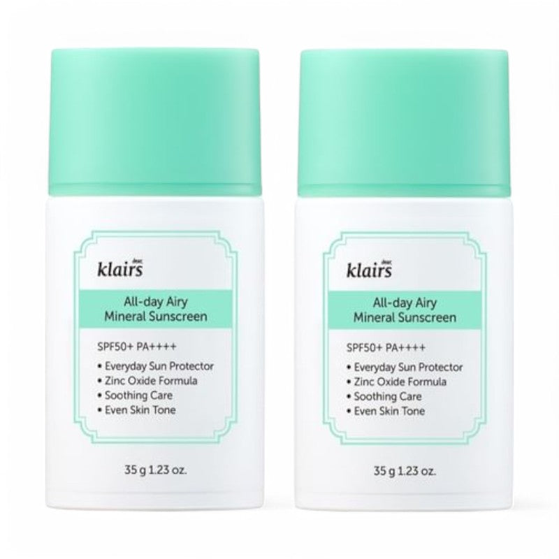 Dear, Klairs All-day Airy Mineral Sunscreen Set 2 pcs