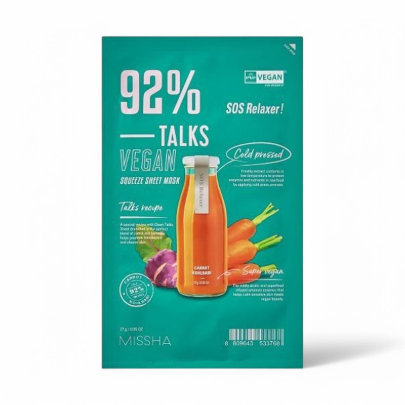 MISSHA Talks Vegan Squeeze Sheet Mask - 7 Types SOS Relaxer