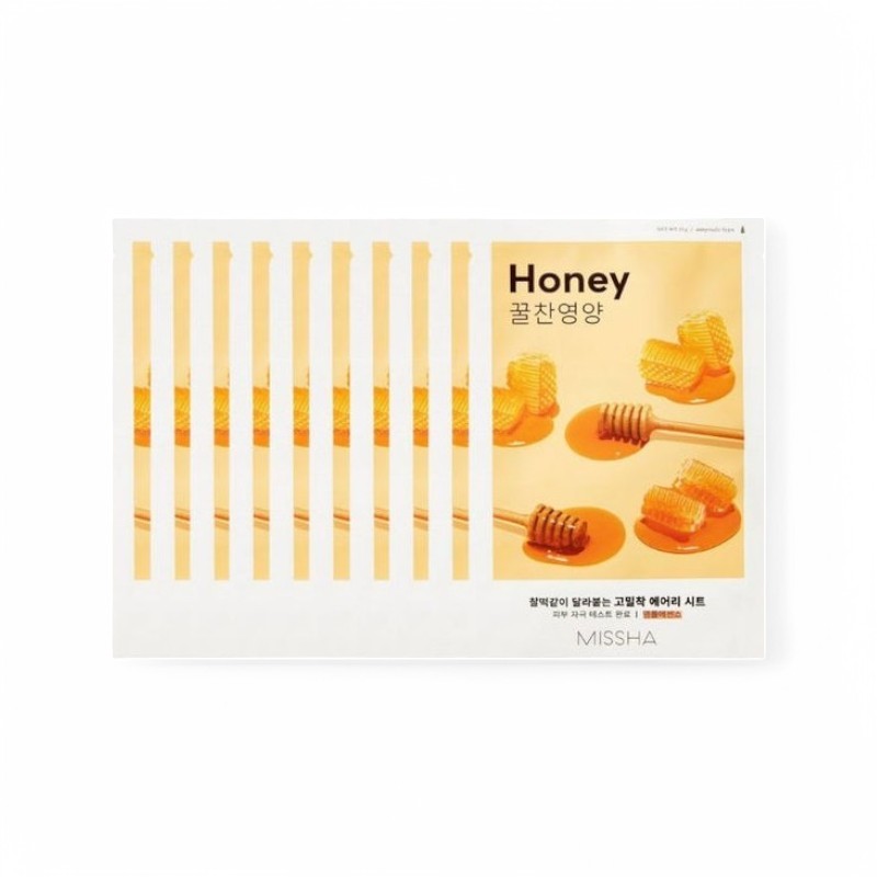 MISSHA Airy Fit Sheet Mask Bundle Set - 12 Types Honey 25g x 10 sheets