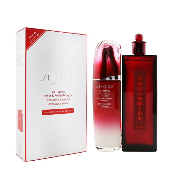 SHISEIDO Ultimune Power & Revitalizing Set: Ultimune Power Infusing Concentrate 100ml + Eudermine Revitalizing Essence 200ml 19028 2pcs