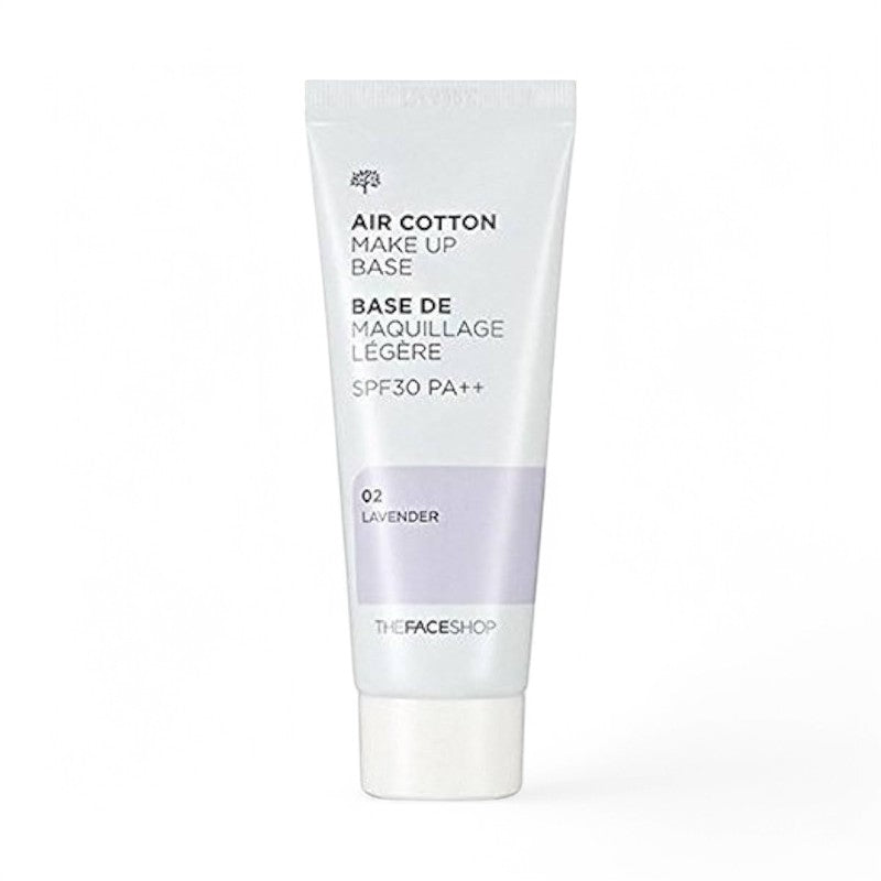 THE FACE SHOP Air Cotton Makeup Base SPF30 PA++ (2 Colors) #02 Lavender