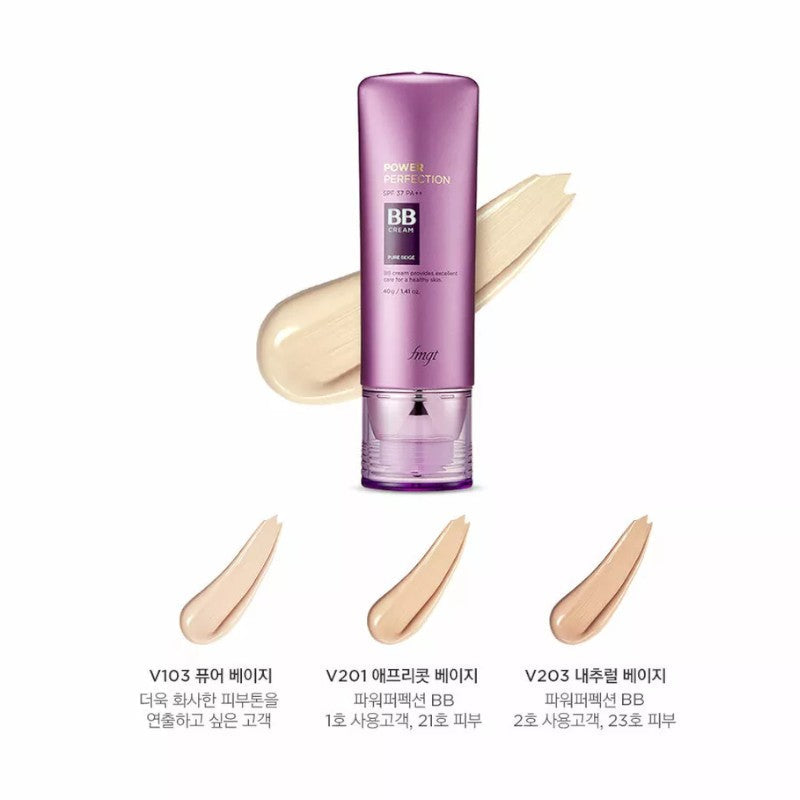 THE FACE SHOP fmgt Power Perfection BB Cream SPF37 PA++ (#V201 Apricot Beige) 40ml