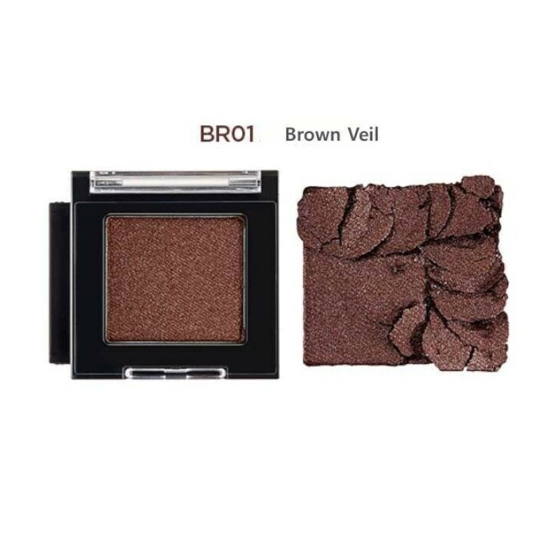 THE FACE SHOP fmgt Mono Cube Eyeshadow Glitter - 15 Colors #BR01 Brown Veil