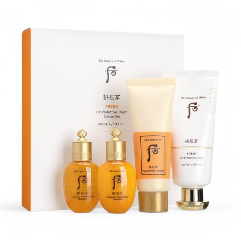 THE WHOO Gongjinhyang Fresh UV Protective Cream Special Set 4 pcs