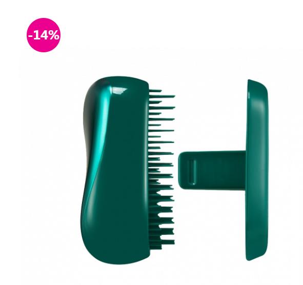 Tangle Teezer Compact Styler On-The-Go Detangling Hair Brush - # Emerald Green 1PC