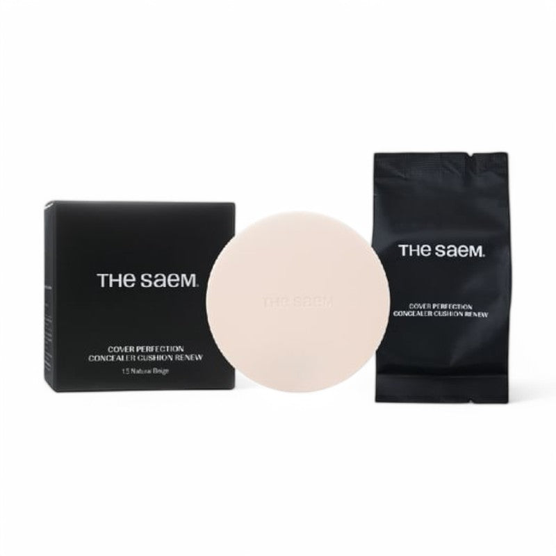 The Saem Cover Perfection Concealer Cushion Set 2024 Version - #1.5 Natural Beige