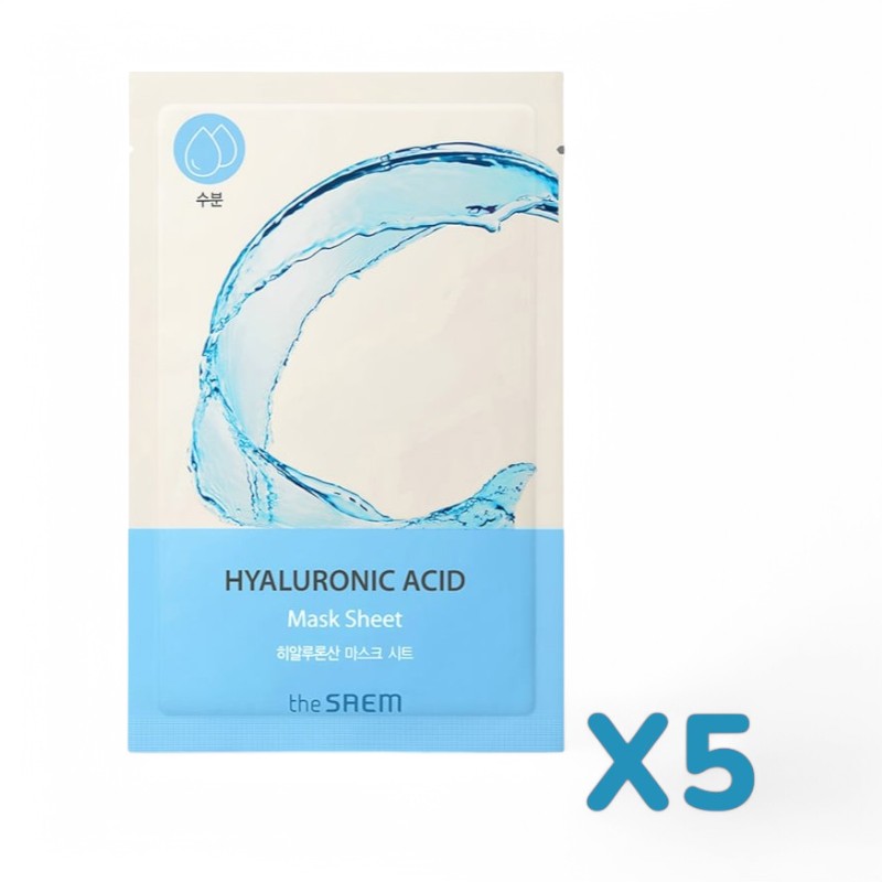 The Saem Bio Solution Mask Sheet Bundle Set - 5 Types Hyaluronic Acid 20g x 5 sheets