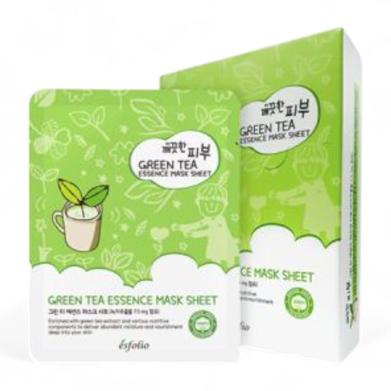 esfolio Pure Skin Green Tea Essence Mask Sheet Set 10pcs 25ml x 10pcs