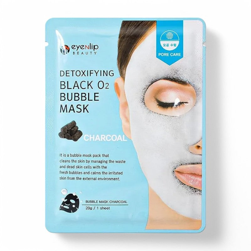 eyeNlip Detoxifying Black O2 Bubble Mask - 2 Types Charcoal 20ml x 1