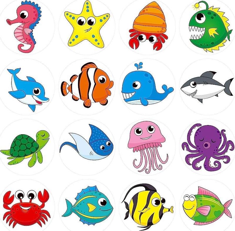 1pc Adorable Round Marine Sea Animal Stickers