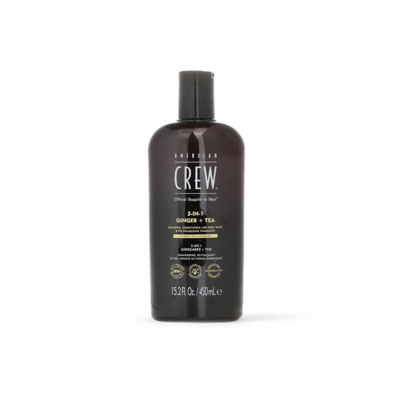 Conditioner And Body Wash 003312 450ml American Crew 3-in-1 Ginger+Tea Shampoo