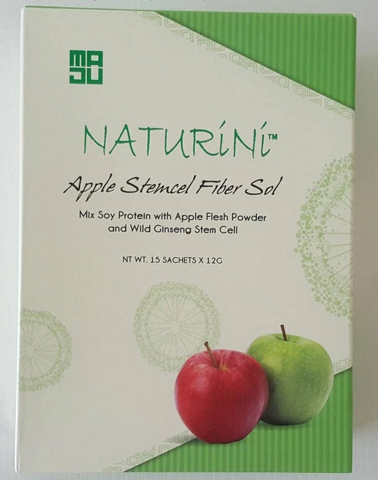 (10 Boxes) Singapore Naturini Apple Stemcel Fiber Sol 15 Sachets x 12g