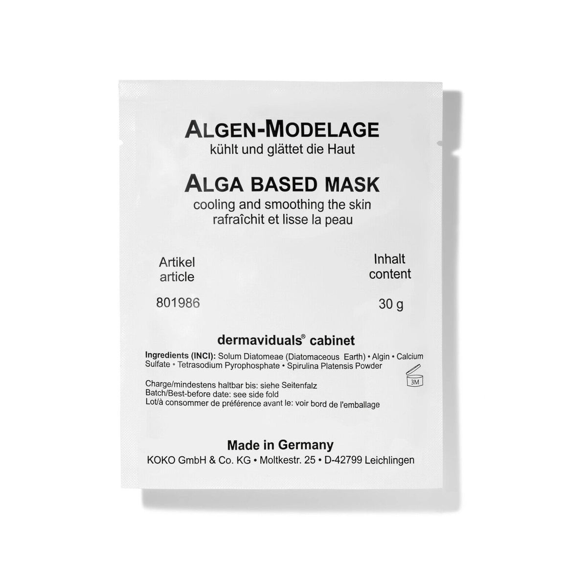 dermaviduals Algae Modelage Peel-Off Pack 30g (5-Pack)