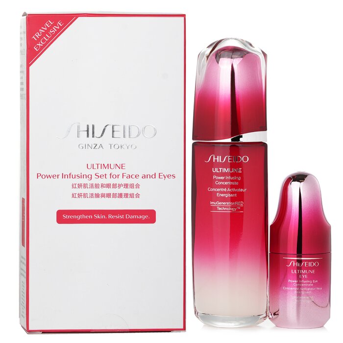 Shiseido
Ultimune Power Infusing (Imugenerationred Technology) Set: Face Concentrate 100Ml + Eye Concentrate 15Ml