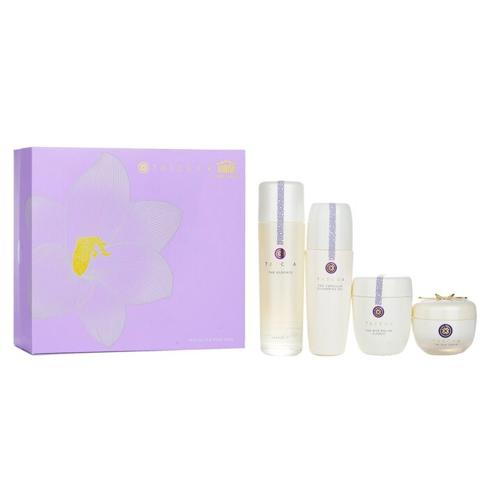Tatcha
Ritual For Firm Skin Set: Camellia Cleansing Oil 150Ml + Essence 150Ml + Silk Cream 50Ml + Rice Polish 60G