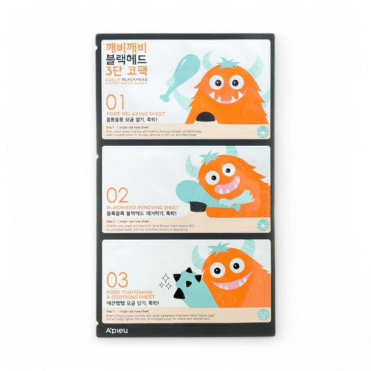 A'PIEU Goblin Blackhead 3-Step Nose Pack 1 set 3pcs