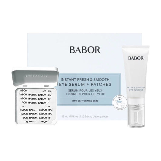 Babor Instant Fresh & Smooth Eye Serum + Patches 15ml+1 pair