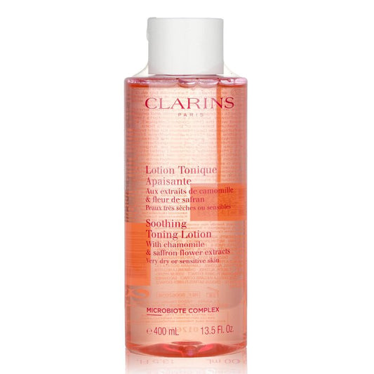 Clarins Soothing Toning Lotion with Chamomile & Saffron Flower Extracts - Very Dry or Sensitive Skin  400ml/13.5oz (Parallel Import)