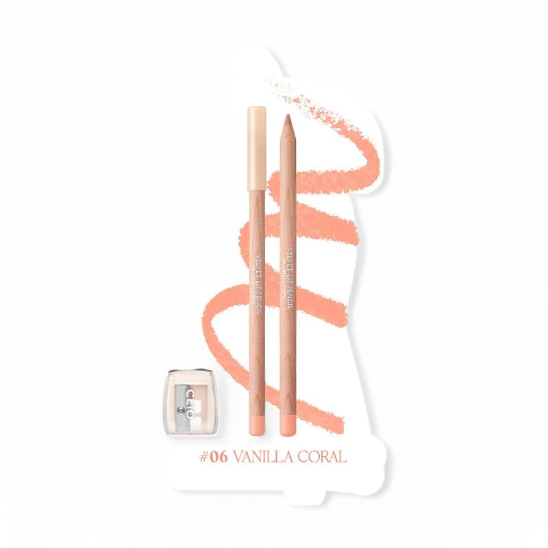 CLIO Velvet Lip Pencil Set - 6 Colors #06 Vanilla Coral