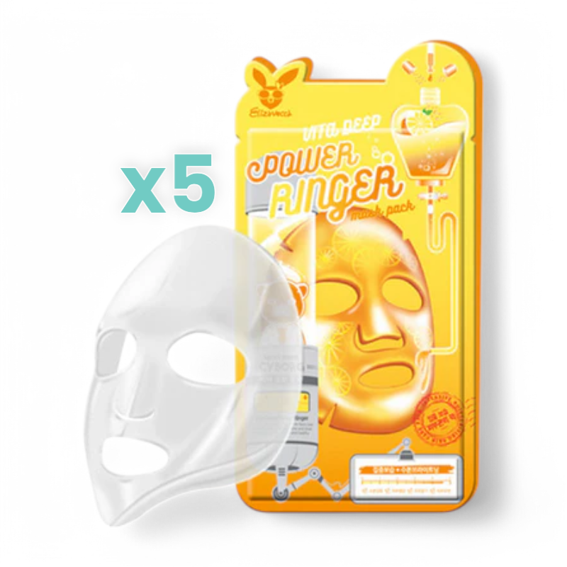 Elizavecca Deep Power Ringer Mask Pack Bundle Set - 10 Types Vita 5pcs
