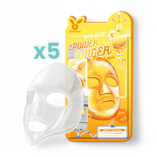 Elizavecca Deep Power Ringer Mask Pack Bundle Set - 10 Types Vita 5pcs