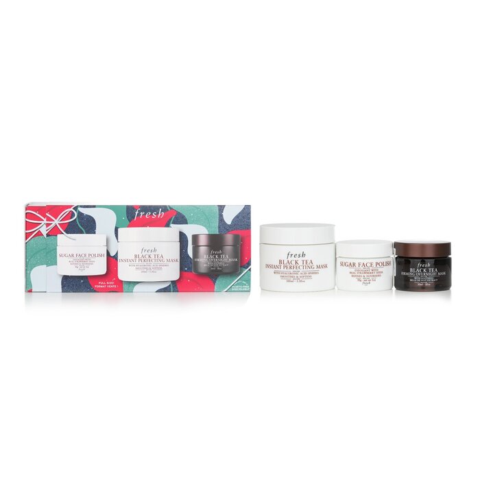 Fresh Masking Essentials Set: Sugar Face Polish 30g + Instant Perfecting Mask 100ml + Overnight Mask 30ml H00006595 / 159138 3pcs