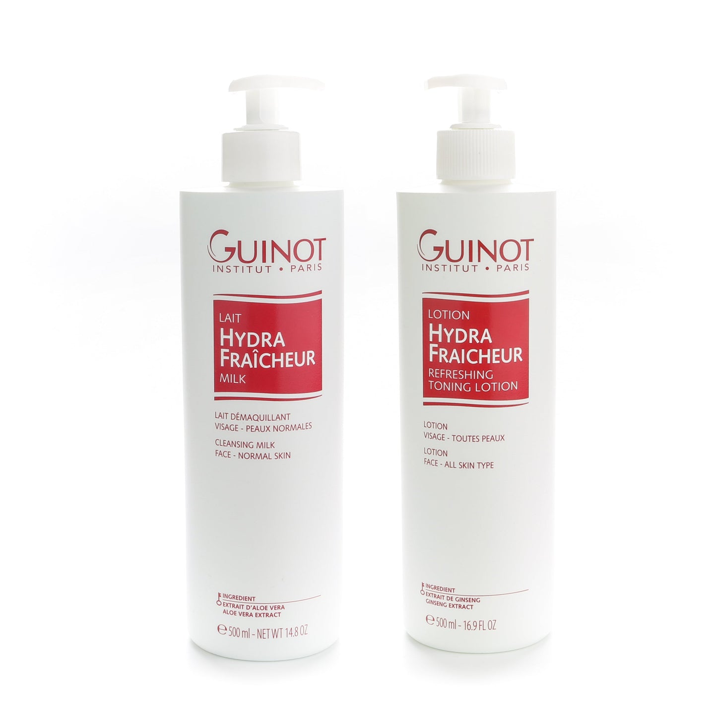 Guinot (Discounted Price For 2Pcs) Cleansing Milk (Normal Skin) 500ml & Toning Lotion (Normal Skin) 500ml