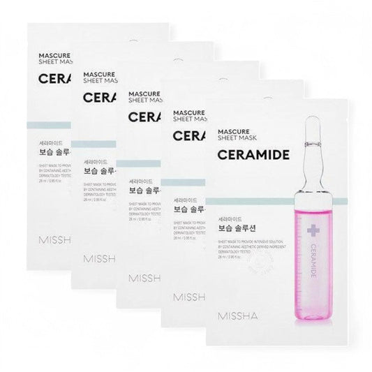 MISSHA Mascure Sheet Mask Bundle Set - 7 Types Ceramide 28ml x 5 sheets