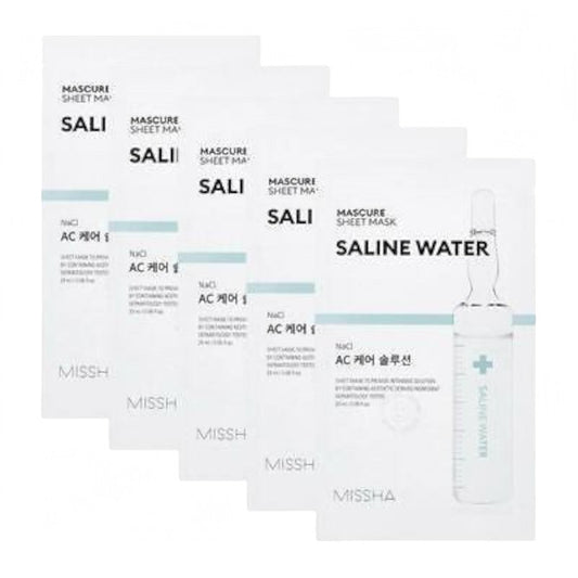 MISSHA Mascure Sheet Mask Bundle Set - 7 Types Saline Water 28ml x 5 sheets