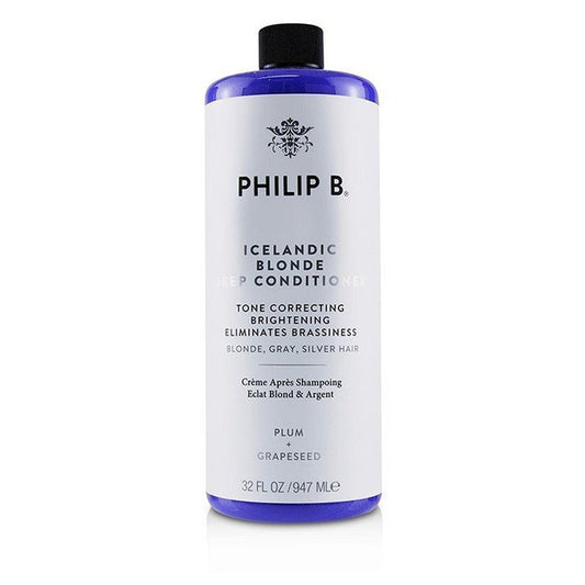 Philip B Icelandic Blonde Deep Conditioner (Tone Correcting Brightening Eliminates Brassiness - Blonde, Gray, Silver Hair)  80947 947ml/32oz