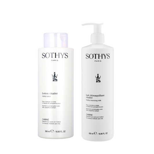 Sothys Vitality Lotion 500ml & Vitality Cleansing Milk 500ml