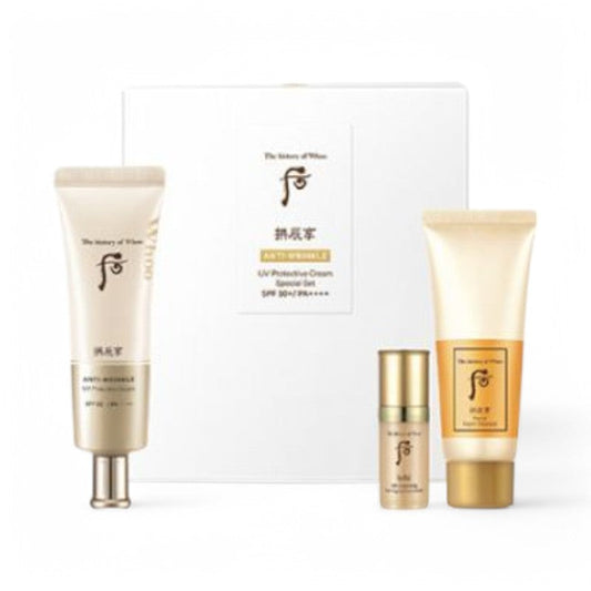 THE WHOO Gongjinhyang Anti-Wrinkle UV Protective Cream Special Set 3 pcs
