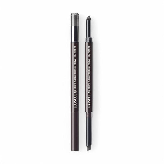The Saem Eco Soul Pencil & Powder Dual Brow - 4 Colors #03 Deep Grey