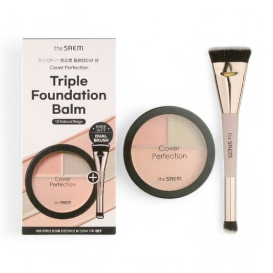 The Saem Cover Perfection Triple Foundation Balm Set #1.5 Natural Beige