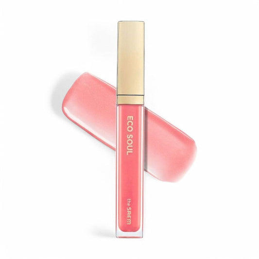 The Saem Eco Soul Shine Lip Gloss - 3 Colors 2024 Version - #PK01 Sugar Pink