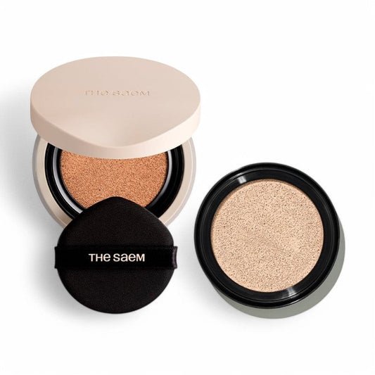 The Saem Cover Perfection Concealer Cushion Set - 4 Colors #1.25 Light Beige