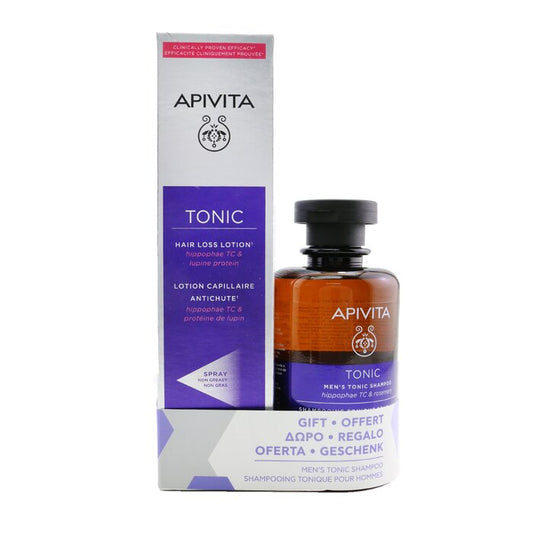Apivita Hair Loss Lotion with Hippophae TC & Lupine Protein 150ml (Free: Men's Tonic Shampoo with Hippophae TC & Rosemary... 2pcs