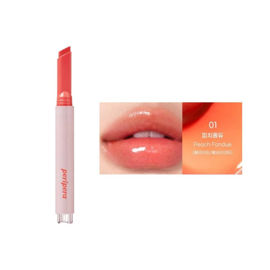 peripera Heart Jam Glow Lip - 6 Colors #01 Peach Fondue